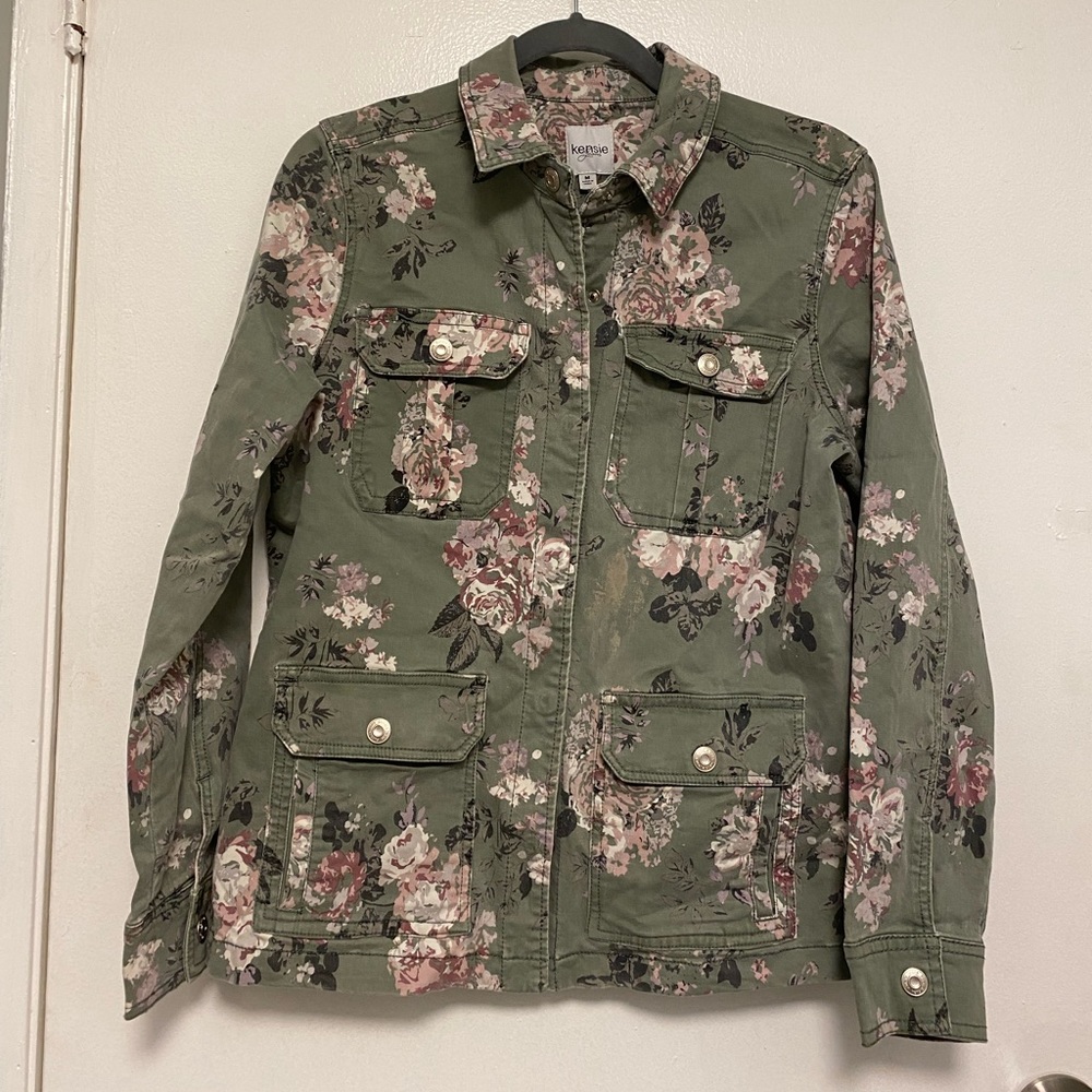 Kensie Jeans Denim Jacket Floral Print (medium)